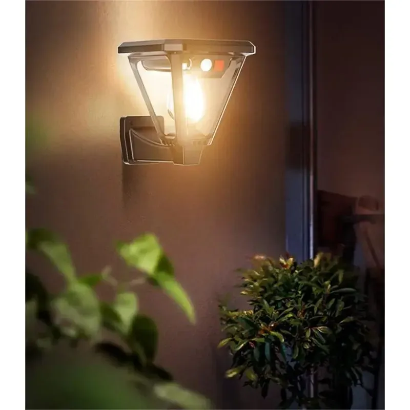 Capteur de mouvement solaire pour extérieur à LED, étanche, pour pelouse, jardin, villa, porche, montage mural ou sur prise, double usage, idéal pour le camping 4