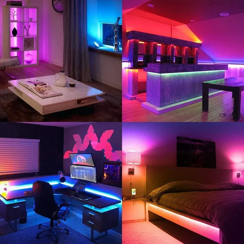 Ruban LED RGB 5050 USB, 1 à 20 m, contrôlable par application Wi-Fi, pour rétroéclairage TV et décoration de chambre 6