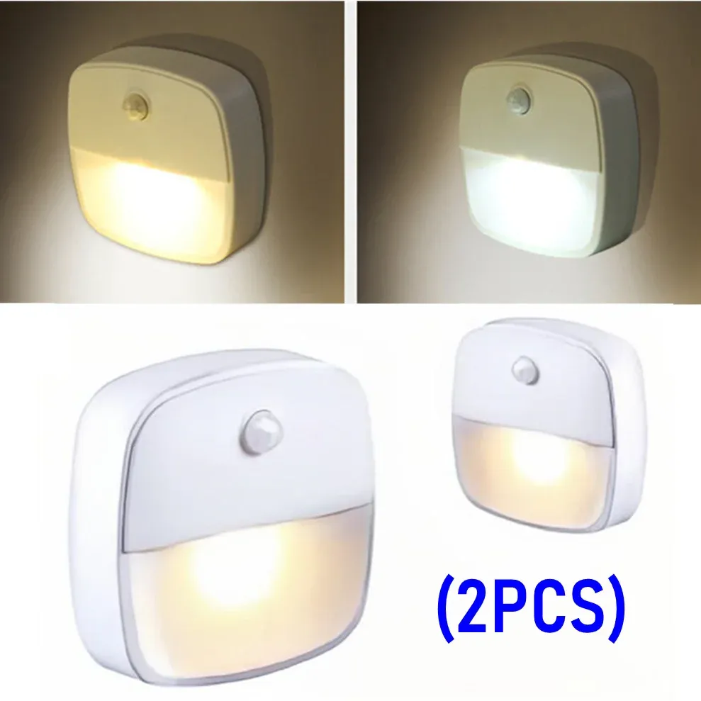 Veilleuse LED avec détecteur de mouvement, fonctionnant sur piles AAA, idéale pour chambre, escalier, placard et couloir