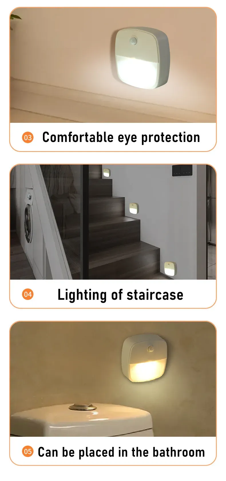 Veilleuse LED dans une chambre