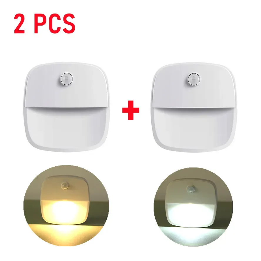 Veilleuse LED avec détecteur de mouvement, fonctionnant sur piles AAA, idéale pour chambre, escalier, placard et couloir 8