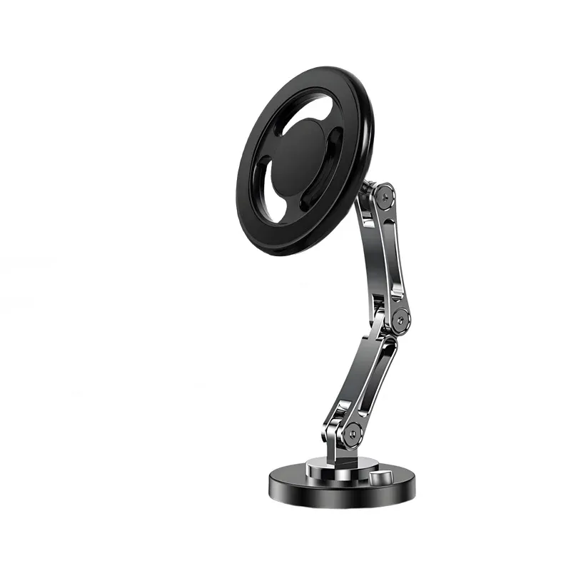 Support de chargeur magnétique sans fil pour voiture, 15 W, rotation à 360°, angle réglable en métal, compatible iPhone 15, 14, 13, 12 Pro Max et Samsung 16