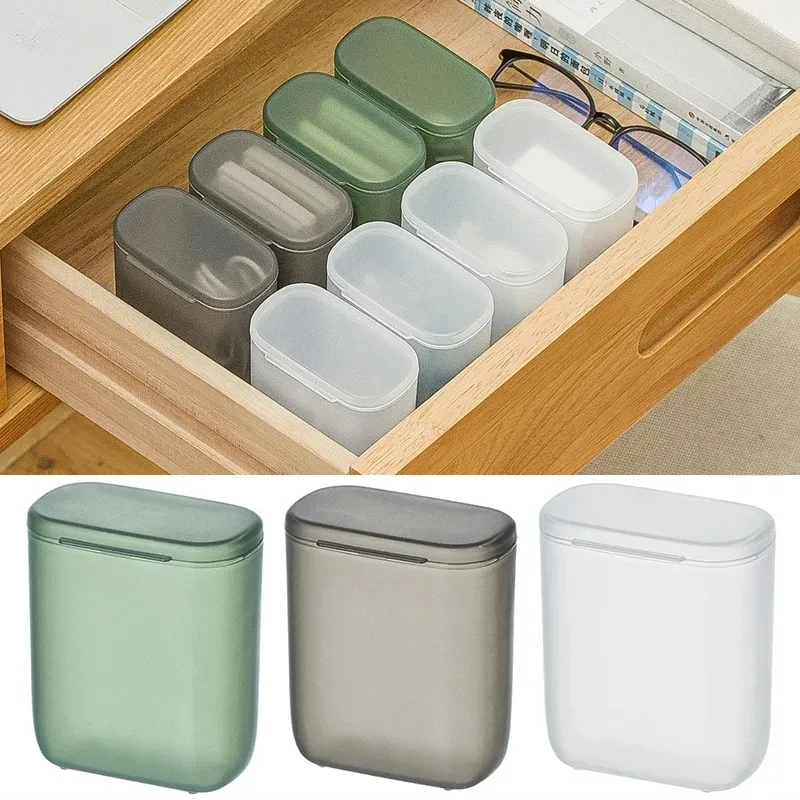 Boîte de rangement portable pour câbles, boîte de rangement pour chargeurs et écouteurs enroulés, boîte de tri pour tiroir avec couvercle, étui de rangement pour rouge à lèvres et maquillage