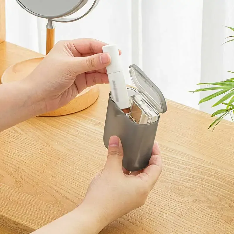 Boîte de rangement portable pour câbles, boîte de rangement pour chargeurs et écouteurs enroulés, boîte de tri pour tiroir avec couvercle, étui de rangement pour rouge à lèvres et maquillage 4
