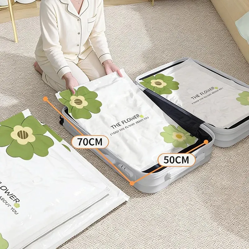 Sacs sous vide sans pompe pour vêtements et couvertures, grand format, sacs de compression pour voyage 5