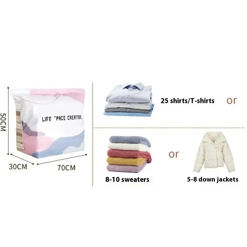 Sacs sous vide sans pompe pour vêtements et couvertures, grand format, sacs de compression pour voyage 7