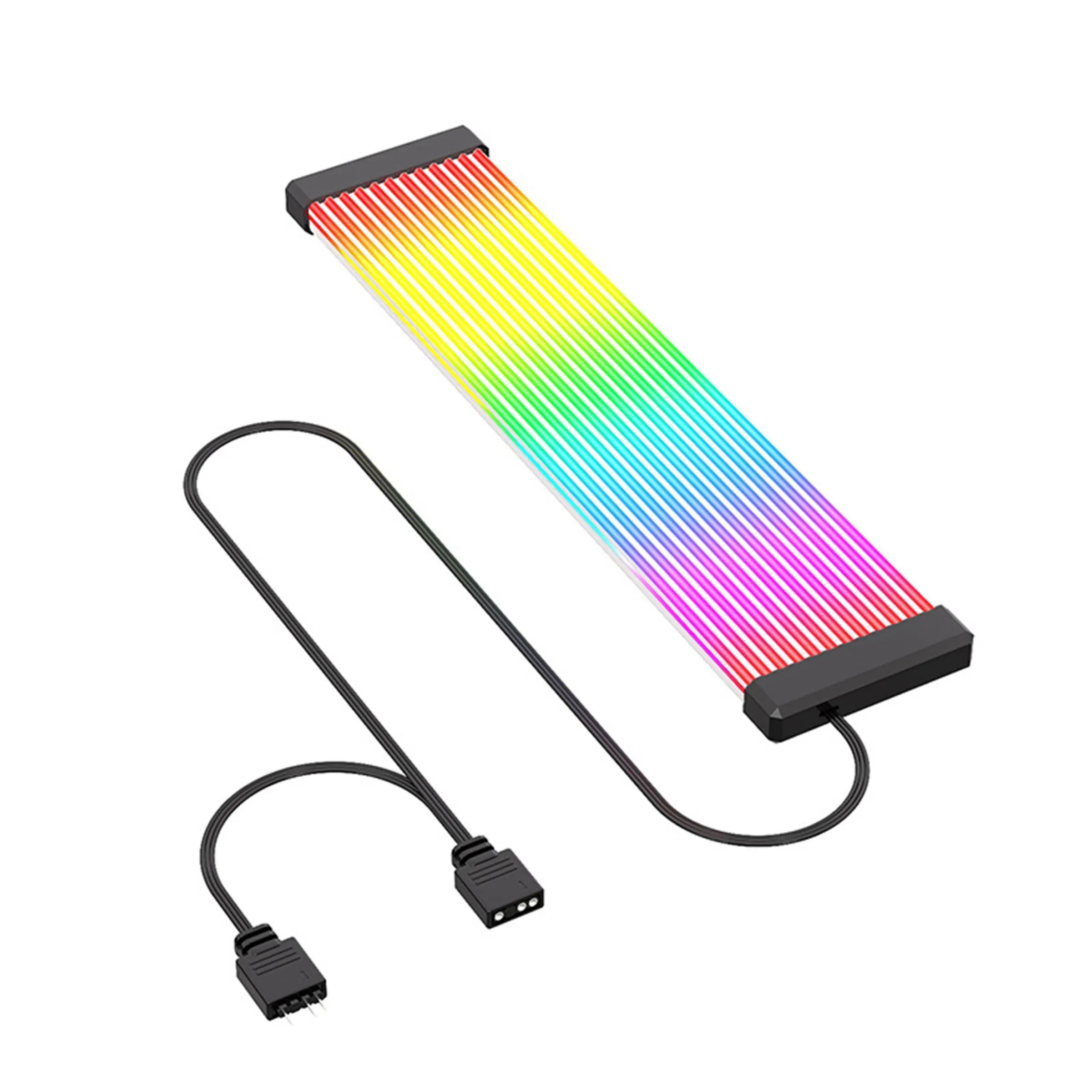 Câble d'alimentation ARGB 5 V (24 broches / 8 broches) avec bande LED décorative Rainbow synchronisable pour boîtier de PC gaming 11