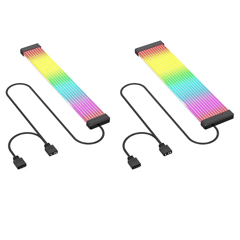Câble d'alimentation ARGB 5 V (24 broches / 8 broches) avec bande LED décorative Rainbow synchronisable pour boîtier de PC gaming 10