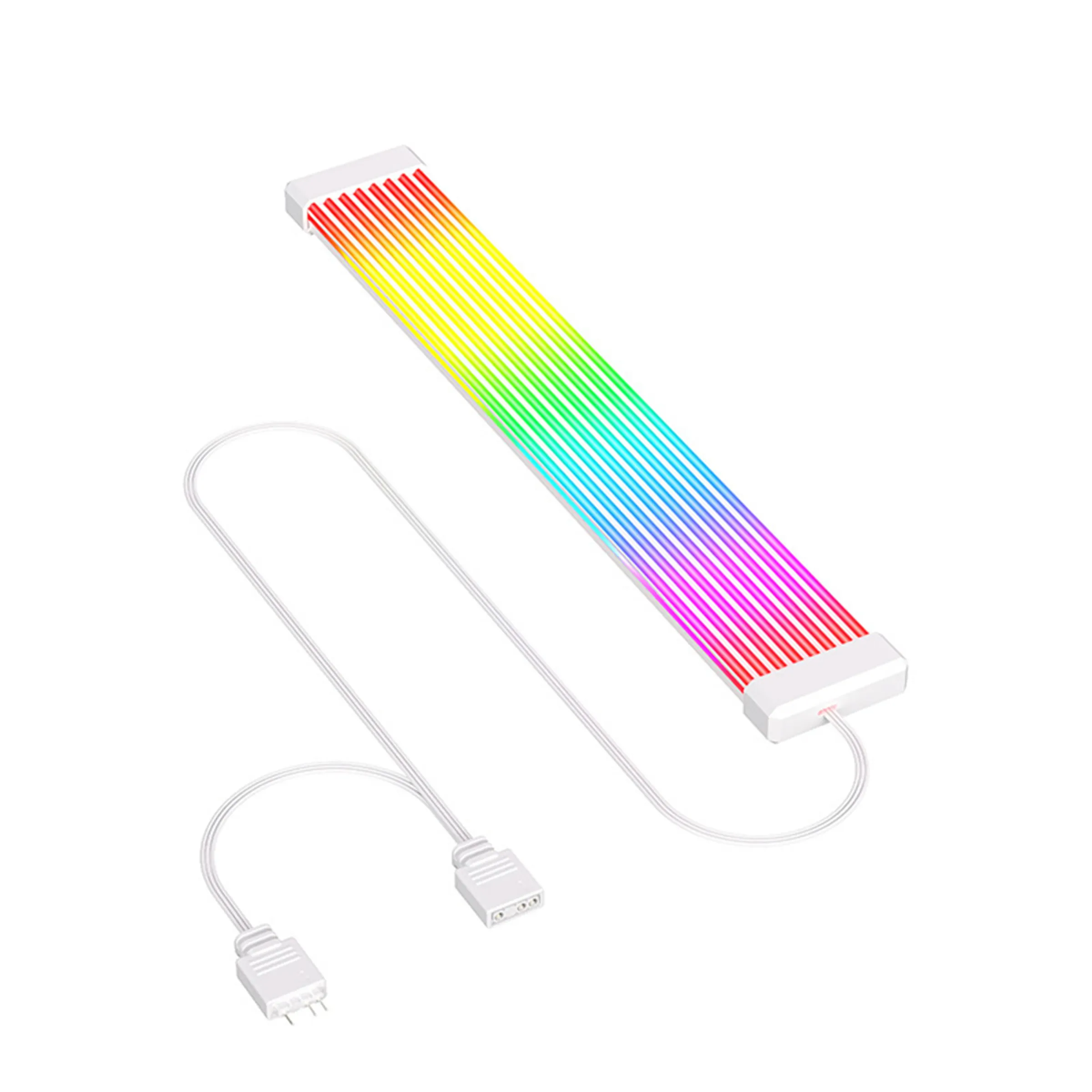 Câble d'alimentation ARGB 5 V (24 broches / 8 broches) avec bande LED décorative Rainbow synchronisable pour boîtier de PC gaming 9