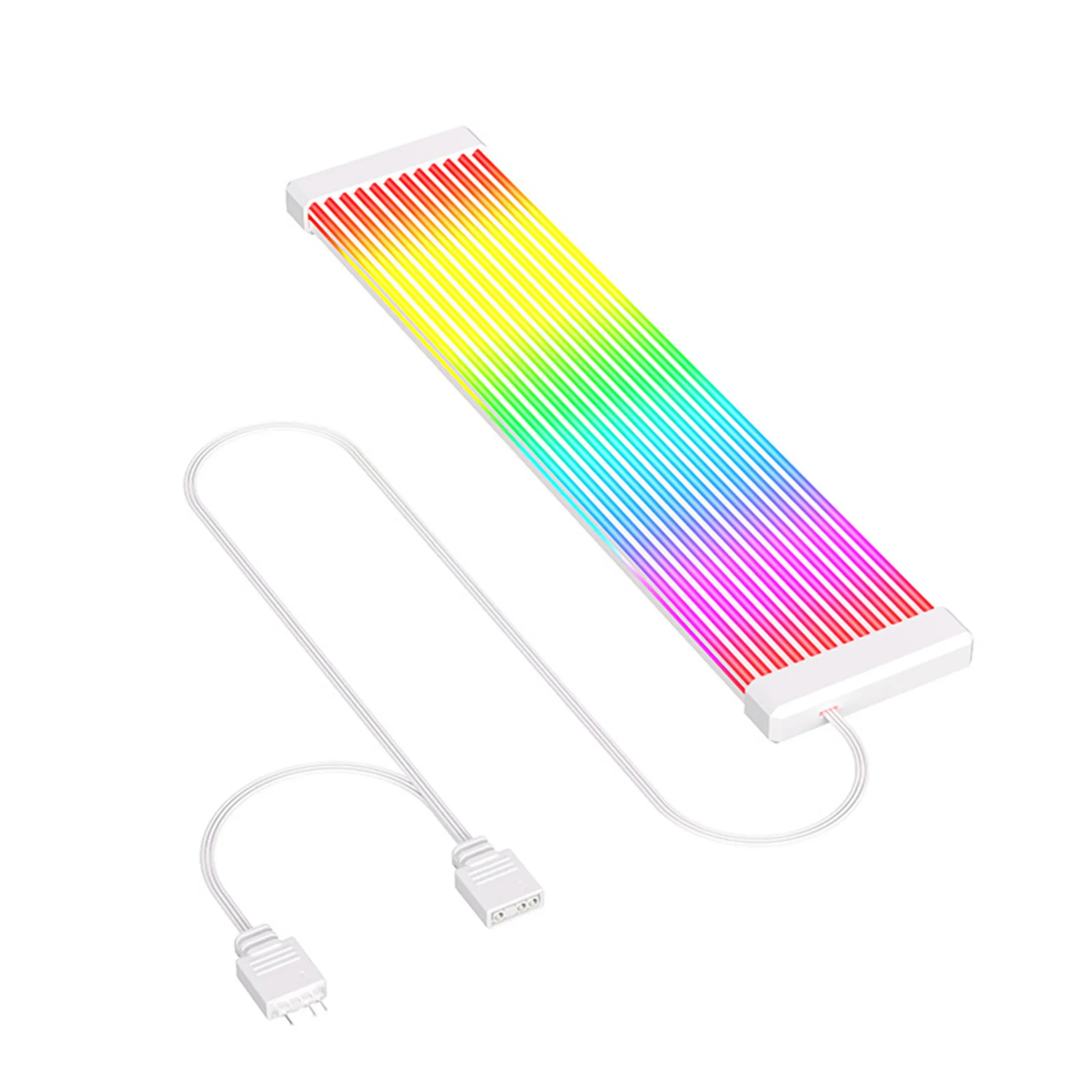 Câble d'alimentation ARGB 5 V (24 broches / 8 broches) avec bande LED décorative Rainbow synchronisable pour boîtier de PC gaming 8