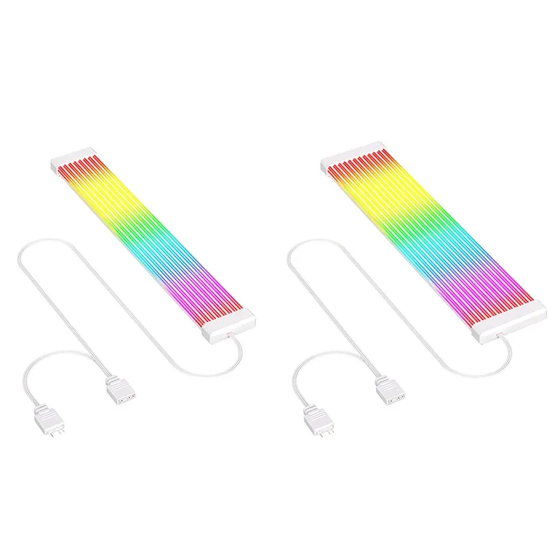 Câble d'alimentation ARGB 5 V (24 broches / 8 broches) avec bande LED décorative Rainbow synchronisable pour boîtier de PC gaming 7