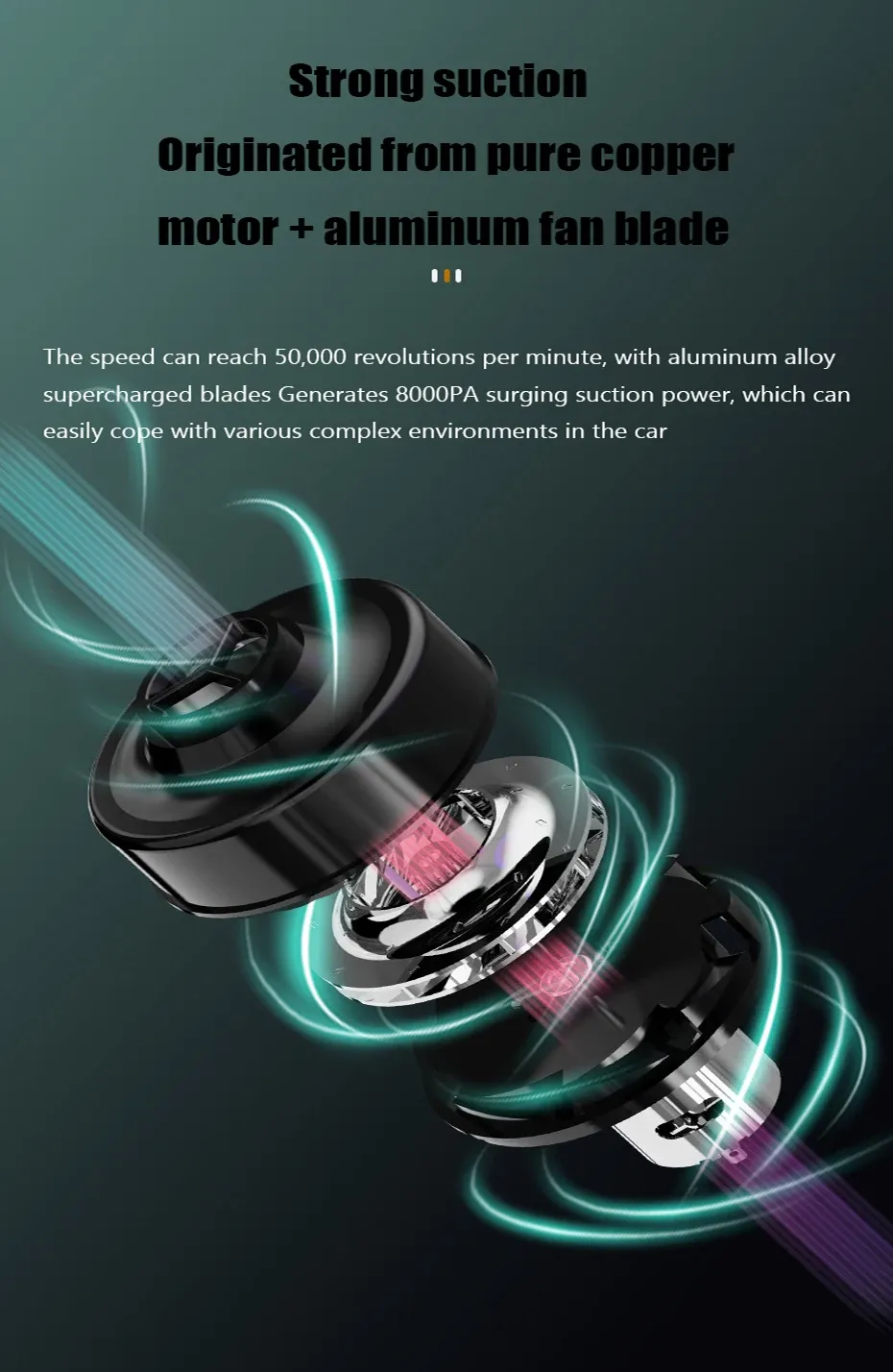 Aspirateur de voiture sans fil, vue finale