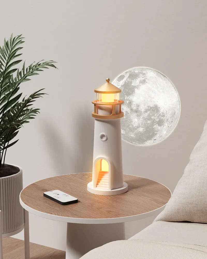 Lampe lunaire, design épuré
