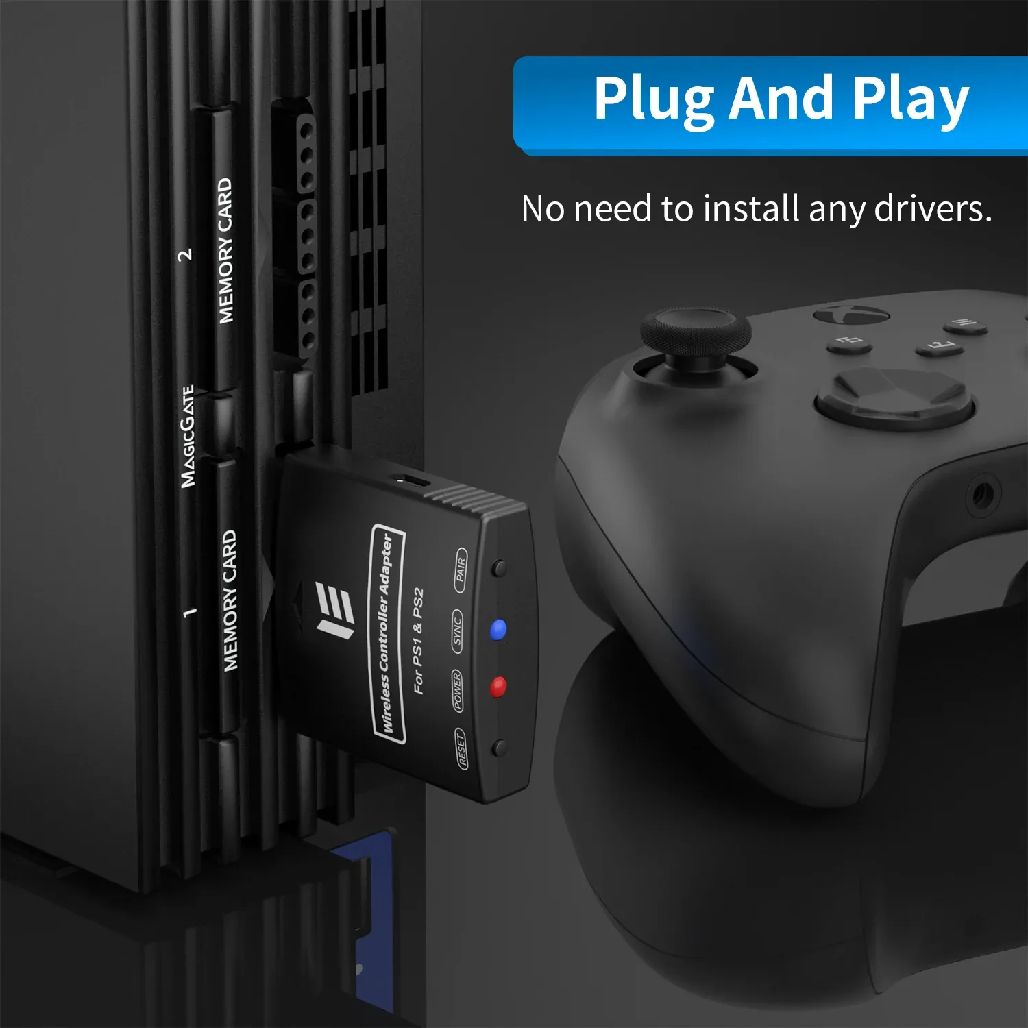 Adaptateur de manette sans fil RGEEK pour consoles PS1/PS2, compatible PS4, PS5, Switch Pro et Xbox 5