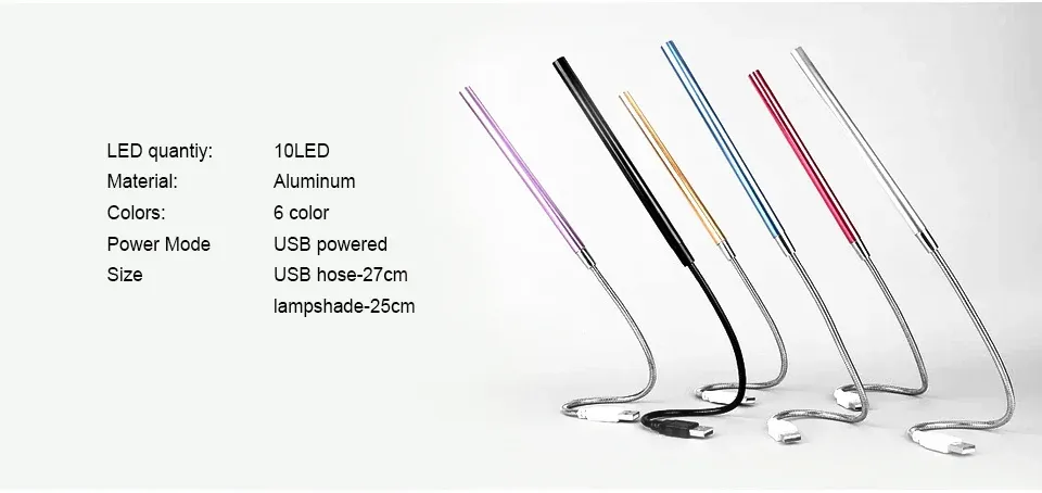 Lumière LED USB posée sur un bureau