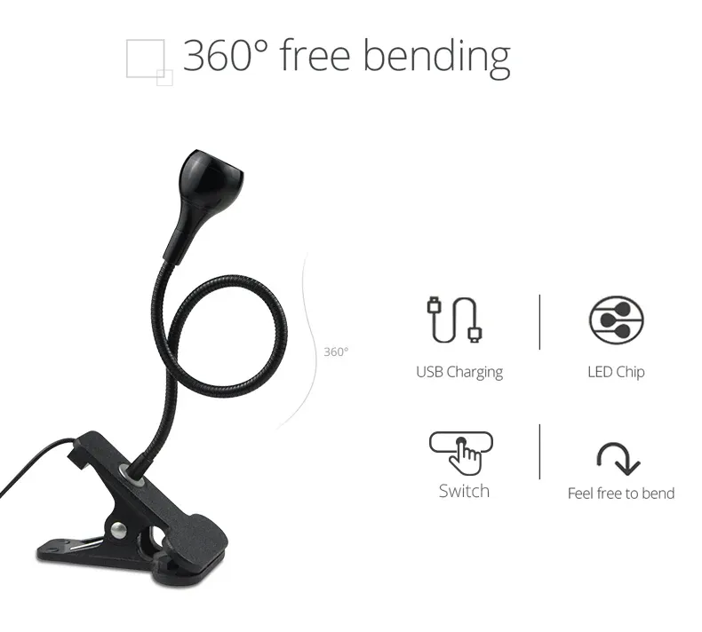Interrupteur de la lampe à clip LED