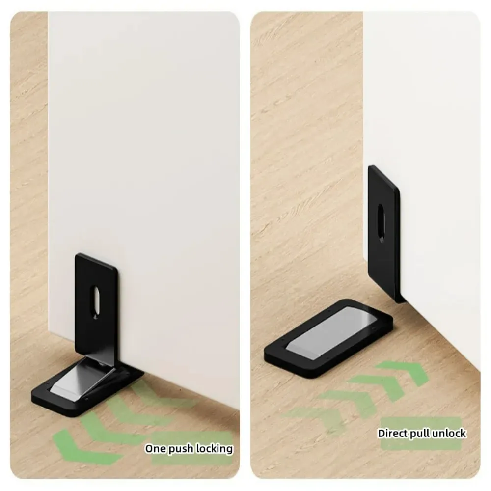 Arrêt-porte magnétique invisible en alliage d'aluminium installé sur une porte