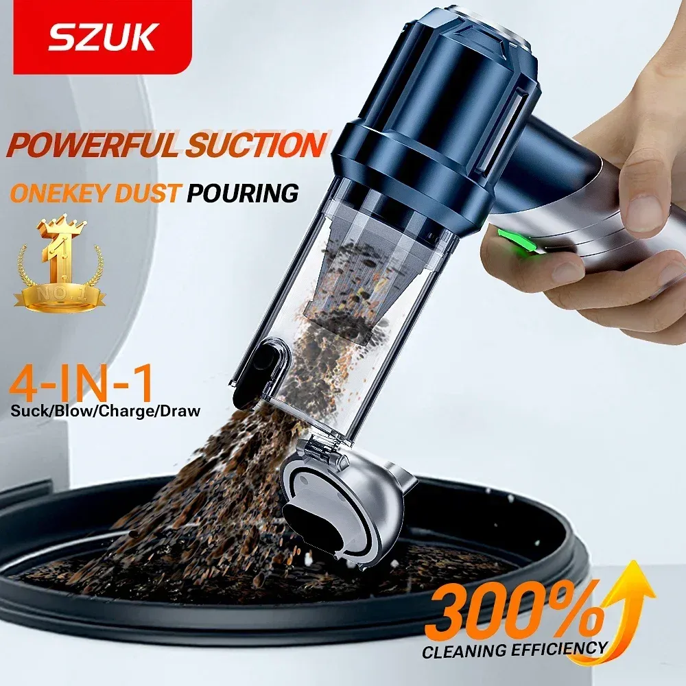 Aspirateur de voiture sans fil SZUK, aspirateur à main compact, puissant et portable, nettoyeur pour véhicule 2