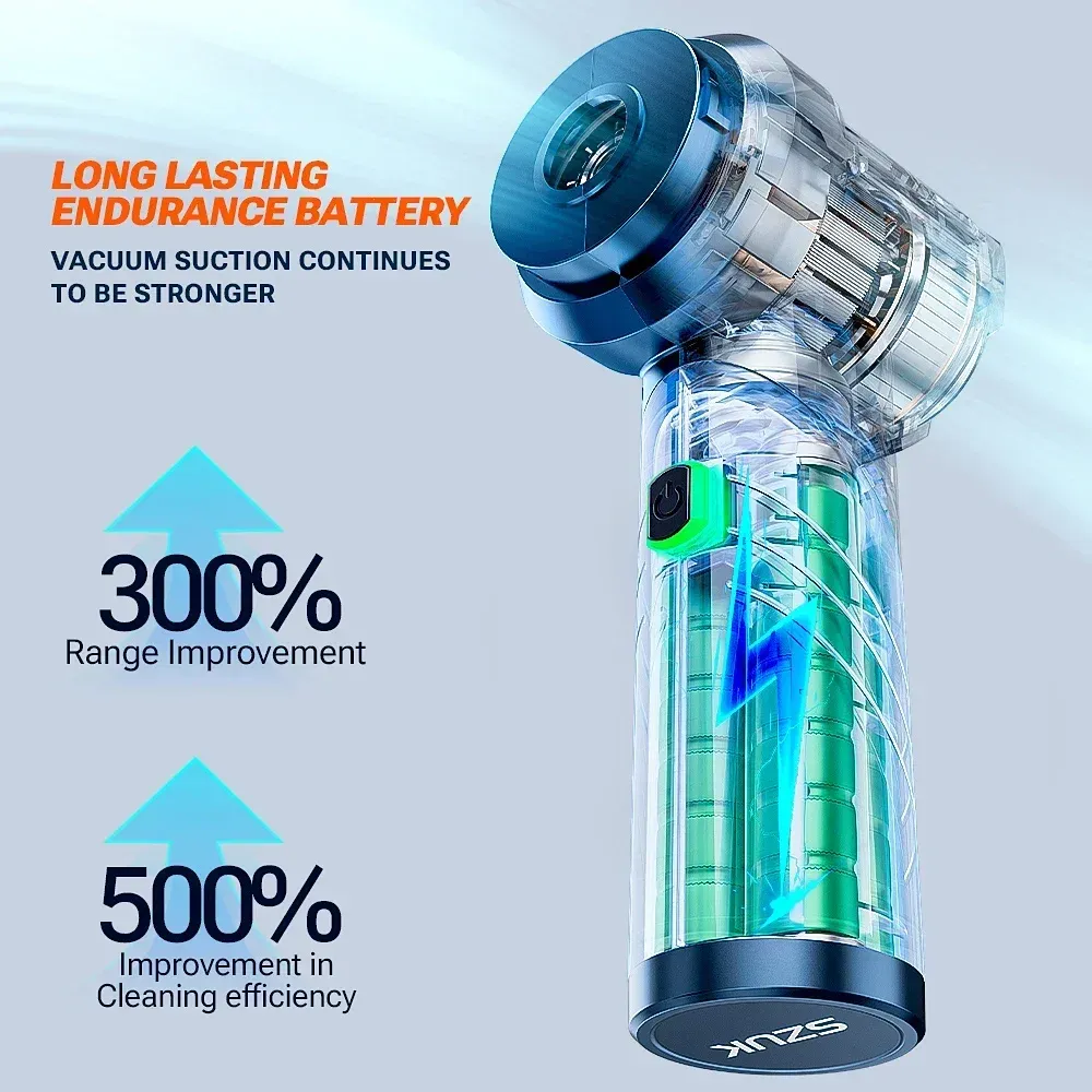 Aspirateur de voiture sans fil SZUK, aspirateur à main compact, puissant et portable, nettoyeur pour véhicule 4