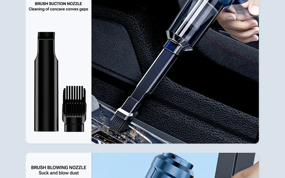 Aspirateur de voiture sans fil, nettoyage du coffre