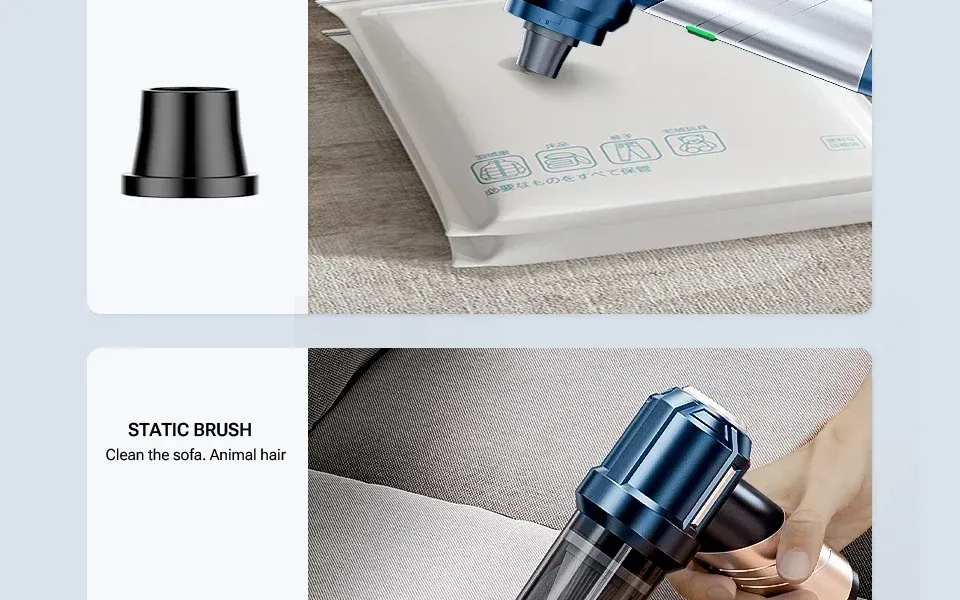 Aspirateur de voiture sans fil, finitions soignées