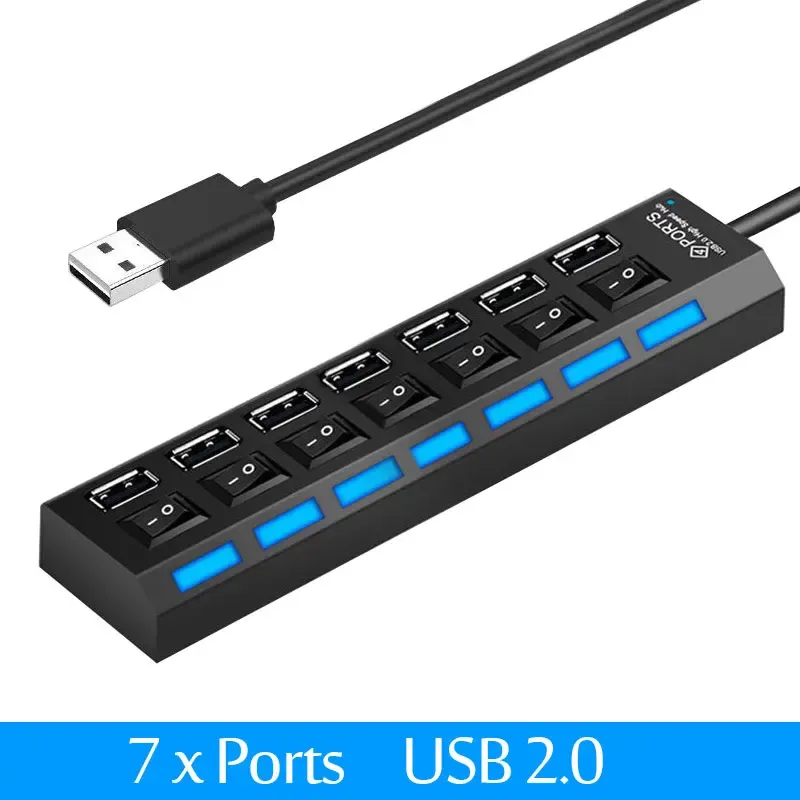Hub USB 3.0 et USB 2.0 multiport avec alimentation secteur, 4/7 ports, interrupteur et câble de 30 cm 9
