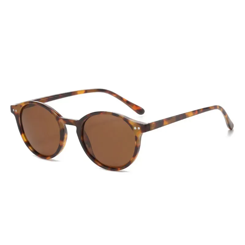 Lunettes de soleil polarisées rondes rétro, monture léopard classique, protection UV400 mixte 10