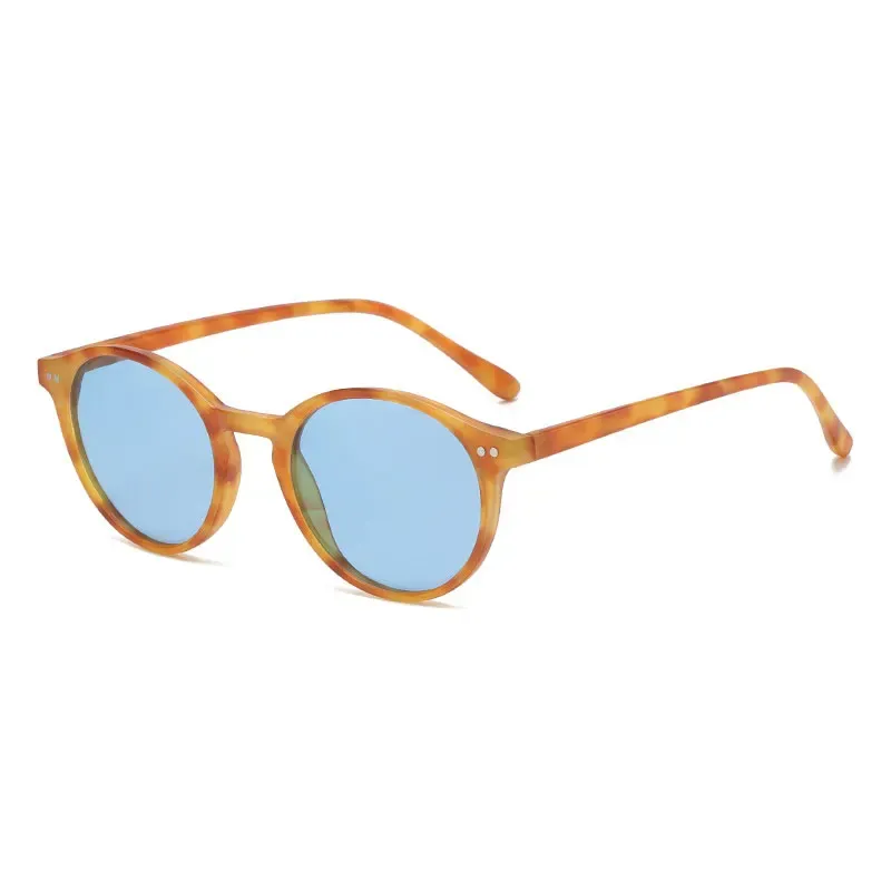 Lunettes de soleil polarisées rondes rétro, monture léopard classique, protection UV400 mixte 9