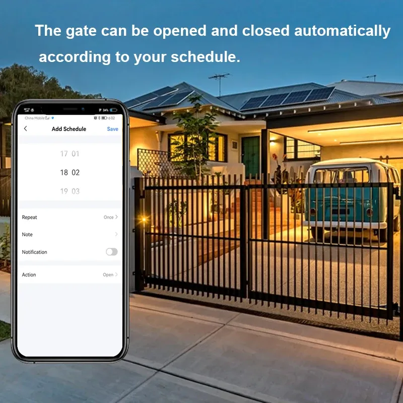 Ouvre-porte coulissant motorisé connecté WiFi, contact sec, 110-240 V, commande vocale Alexa et Google Home 4