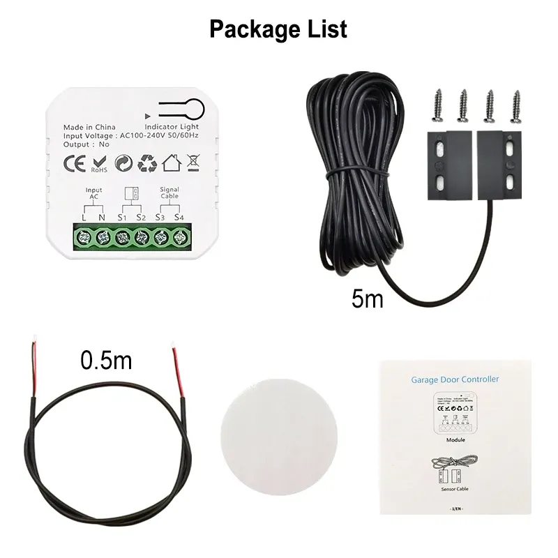 Ouvre-porte coulissant motorisé connecté WiFi, contact sec, 110-240 V, commande vocale Alexa et Google Home 6