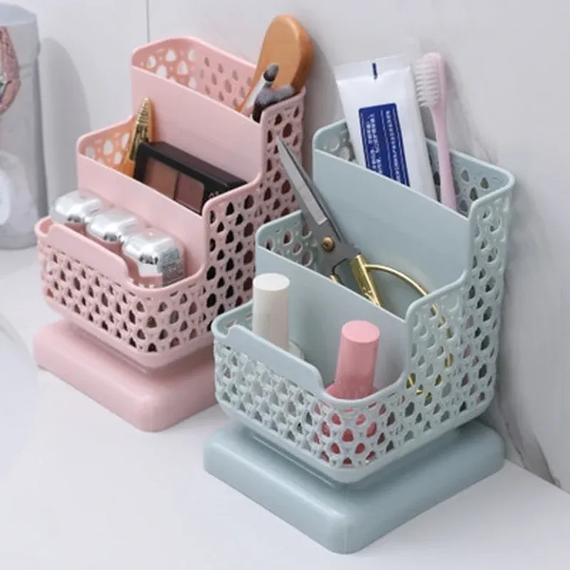 Organisateur de maquillage en forme de papeterie scolaire, boîte de rangement de bureau, conteneur pour cosmétiques, bijoux et papeterie en plastique