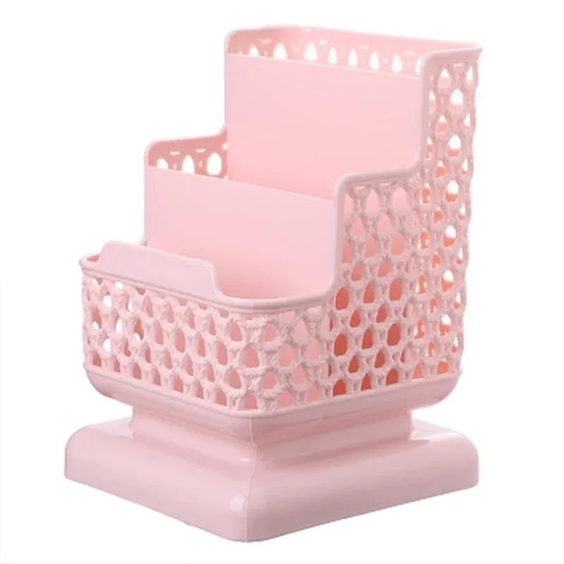 Organisateur de maquillage en forme de papeterie scolaire, boîte de rangement de bureau, conteneur pour cosmétiques, bijoux et papeterie en plastique 7