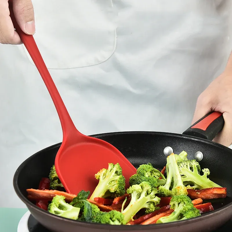 Spatule domestique en silicone pour poêles antiadhésives, ustensile de cuisine de style chinois, spatule à frire résistante à la chaleur 2