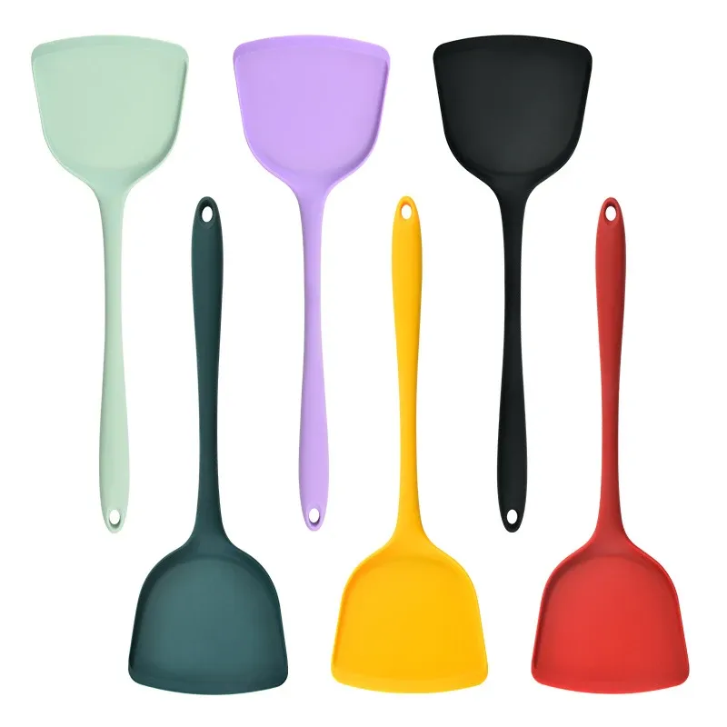 Spatule domestique en silicone pour poêles antiadhésives, ustensile de cuisine de style chinois, spatule à frire résistante à la chaleur 5