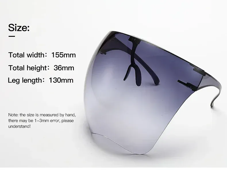 Lunettes de soleil intégrales, détail du design