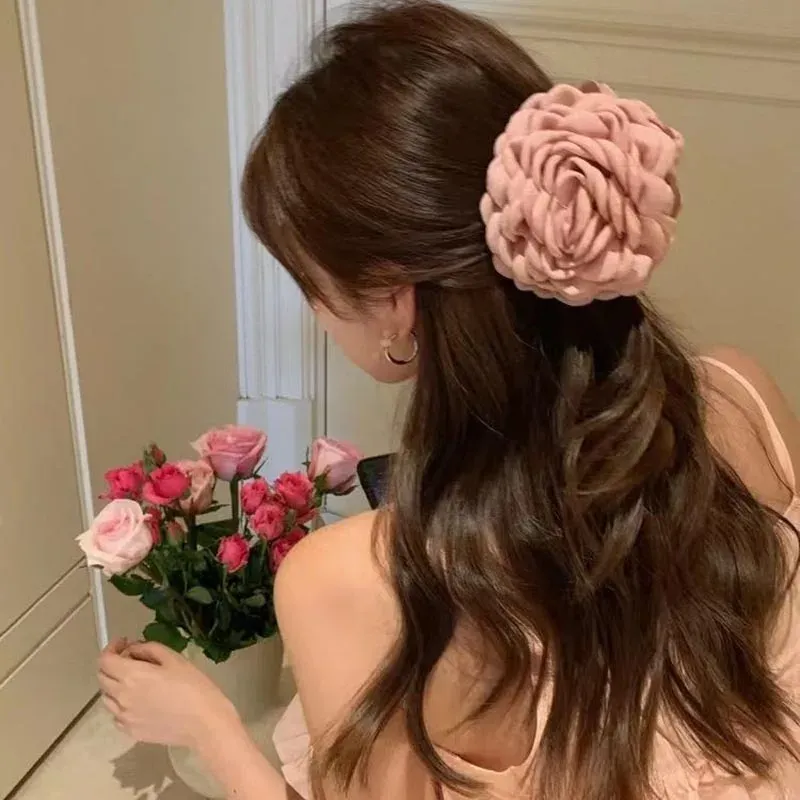 Pince fleur de Rose, accessoire cheveux