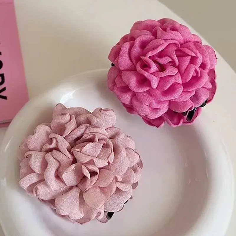 Grande pince requin élégante en forme de rose pour femme 10