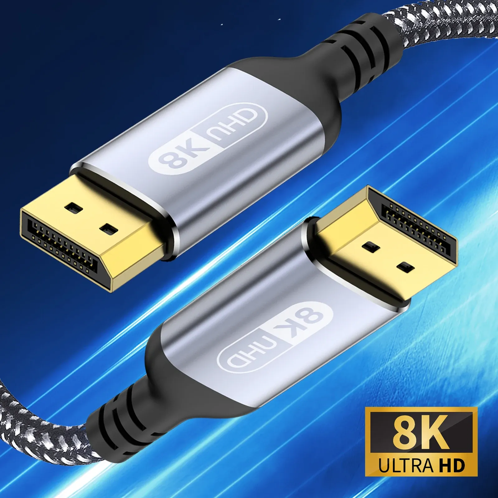 Câble DisplayPort 1.4 8K haute vitesse, 8K @ 60 Hz, 4K @ 144 Hz, 2K @ 240 Hz, HDR10, 32,4 Gbps