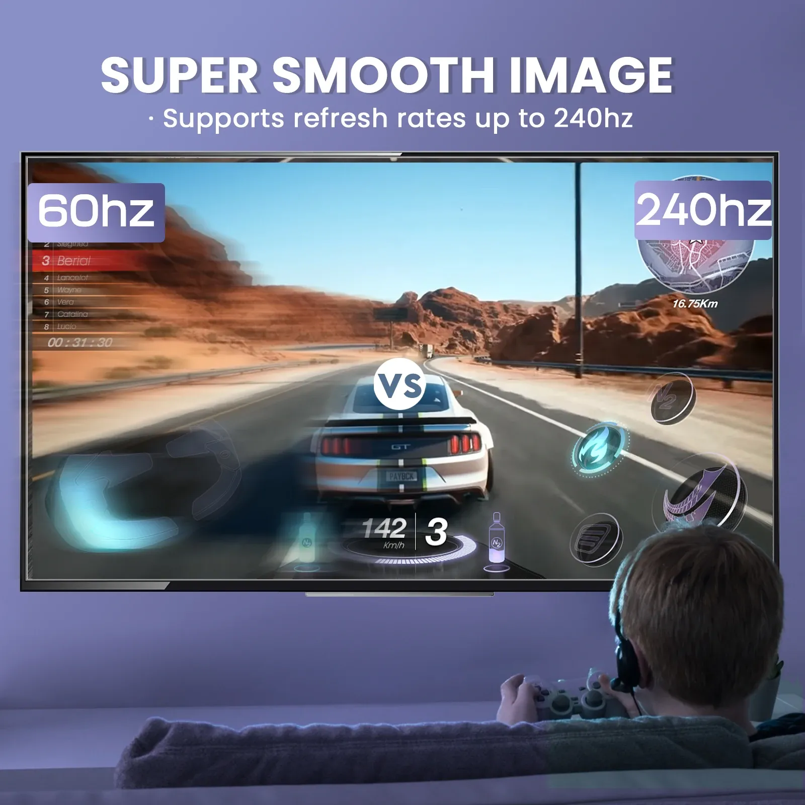 Câble DisplayPort 1.4 8K haute vitesse, 8K @ 60 Hz, 4K @ 144 Hz, 2K @ 240 Hz, HDR10, 32,4 Gbps 5