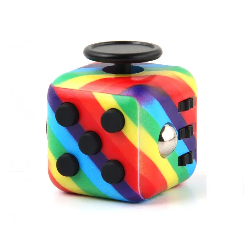 Cube de décompression arc-en-ciel 6/12 faces, jouet sensoriel anti-stress pour enfants et adultes 14