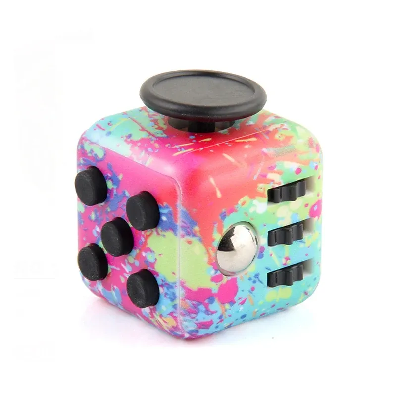 Cube de décompression arc-en-ciel 6/12 faces, jouet sensoriel anti-stress pour enfants et adultes 15