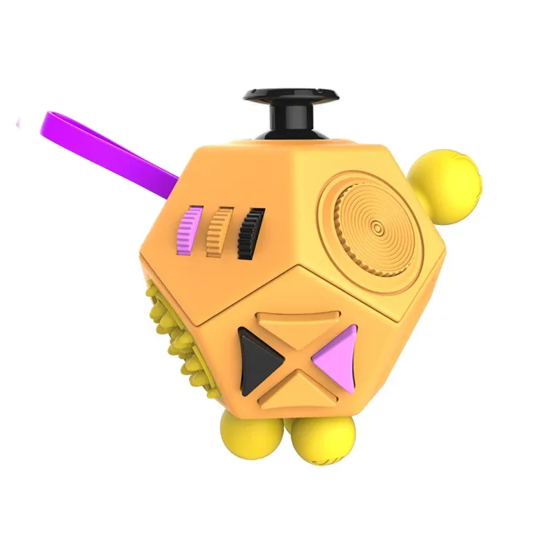 Cube de décompression arc-en-ciel 6/12 faces, jouet sensoriel anti-stress pour enfants et adultes 22