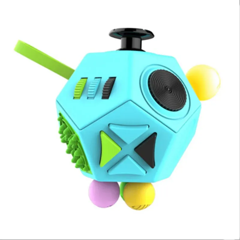 Cube de décompression arc-en-ciel 6/12 faces, jouet sensoriel anti-stress pour enfants et adultes 23