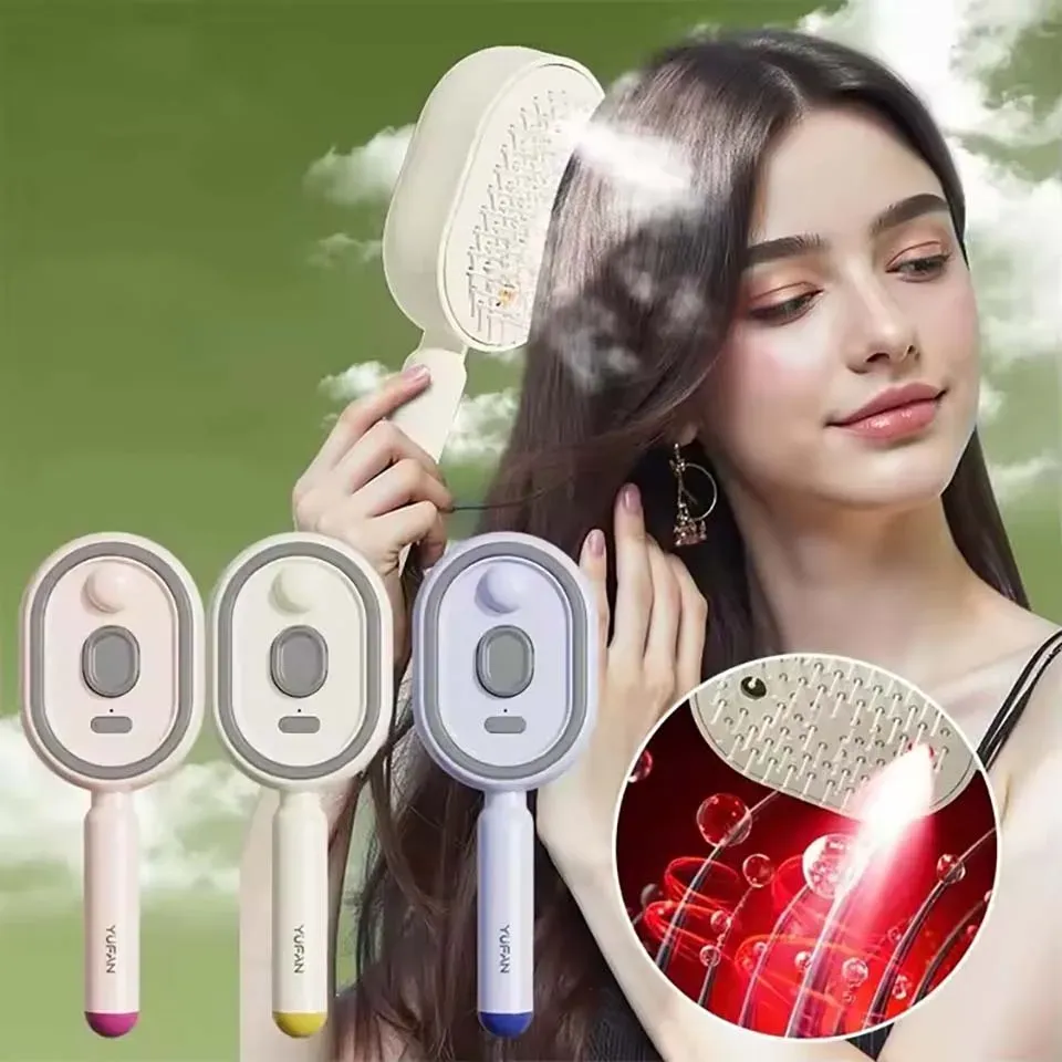 Brosse lissante électrique à vapeur rechargeable avec fonction démêlante et massante 2