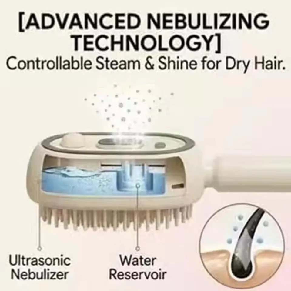 Brosse lissante électrique à vapeur rechargeable avec fonction démêlante et massante 4