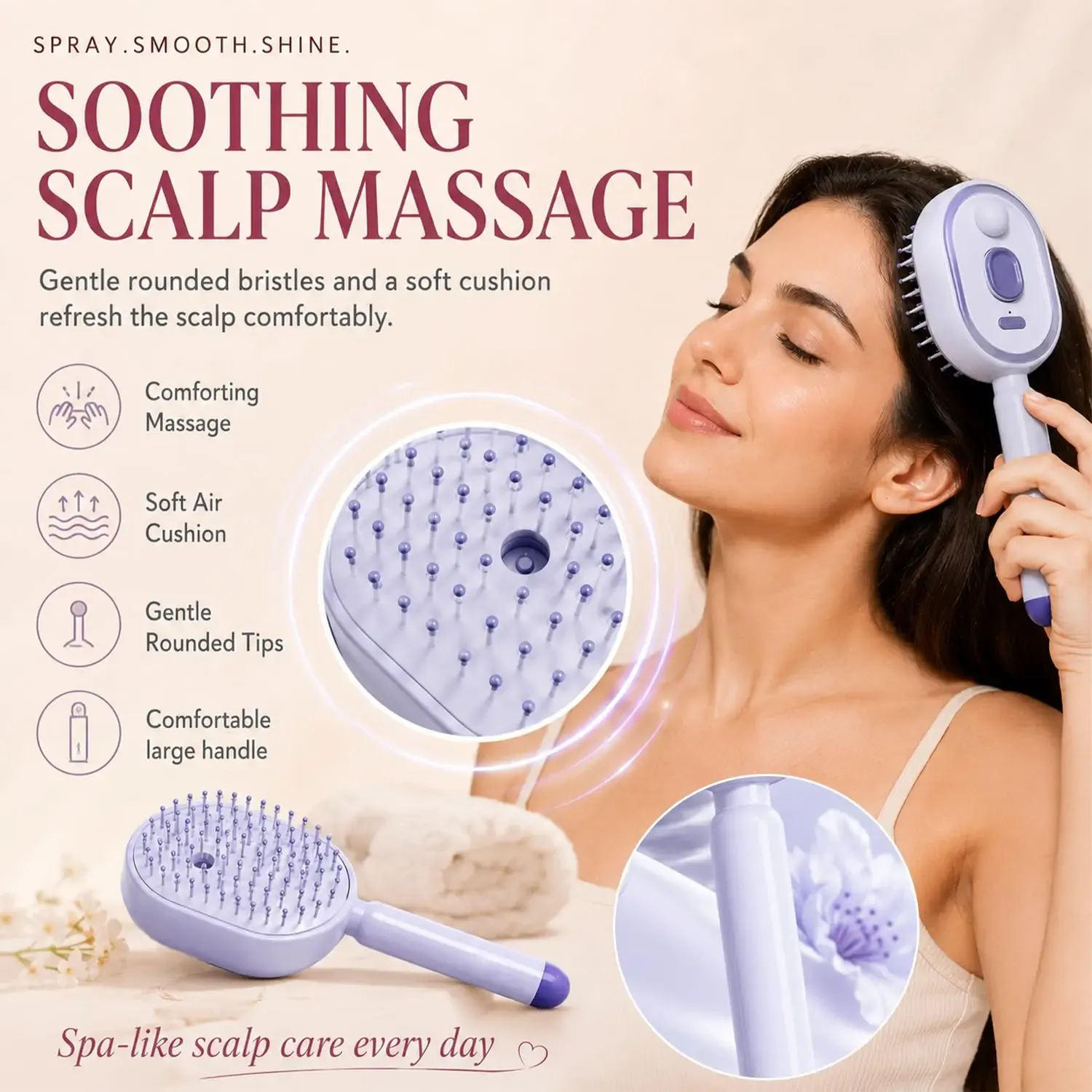 Détail du peigne de la brosse lissante