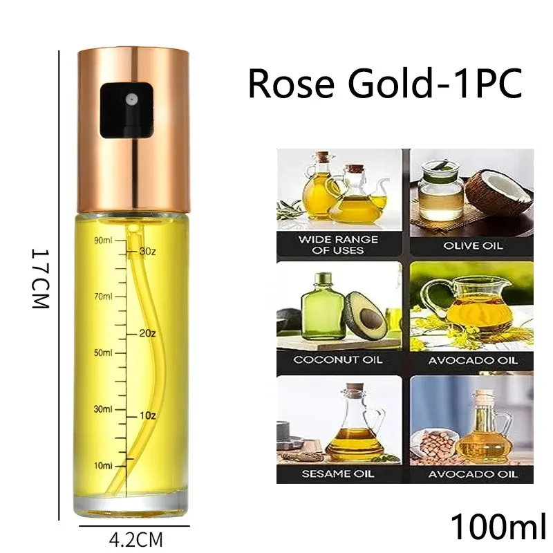 Vaporisateur d'huile en verre pour la cuisson, pulvérisateur d'huile d'olive pour salades et barbecue, bouteille vide pour huile et vinaigre 9