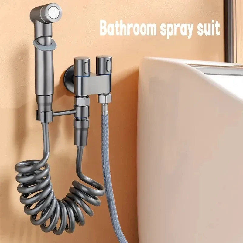 Kit de bidet portable à main avec robinet d'angle à double sortie 2