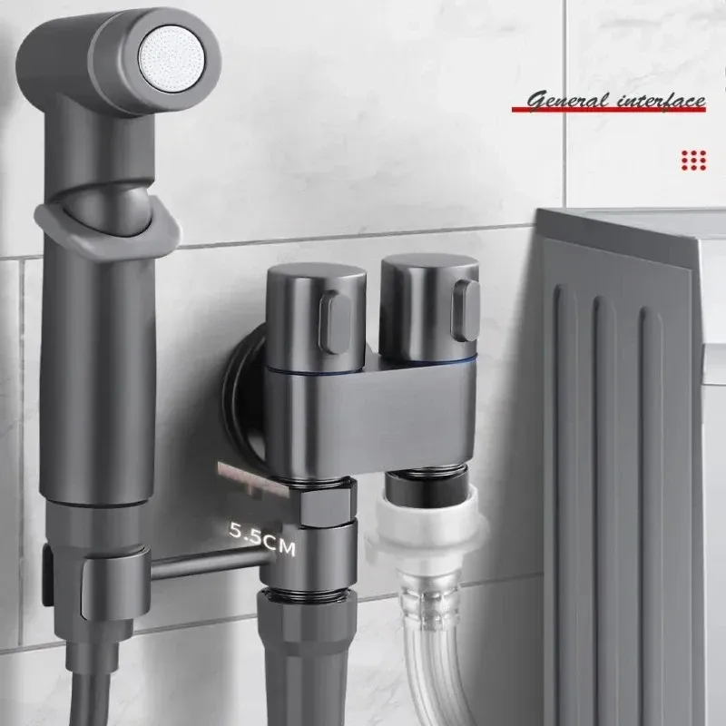Kit de bidet portable à main avec robinet d'angle à double sortie 3