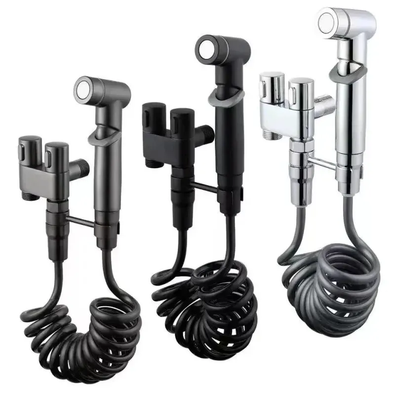 Kit de bidet portable à main avec robinet d'angle à double sortie - Image 1